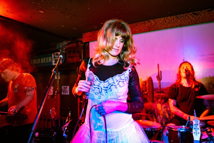 Go Fever performs at the Hotel Vegas in Austin, Texas, on Aug. 21. (Mike Manewitz)