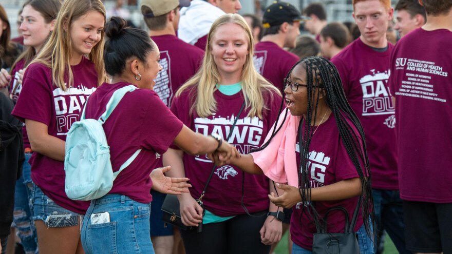 SIU Students interact