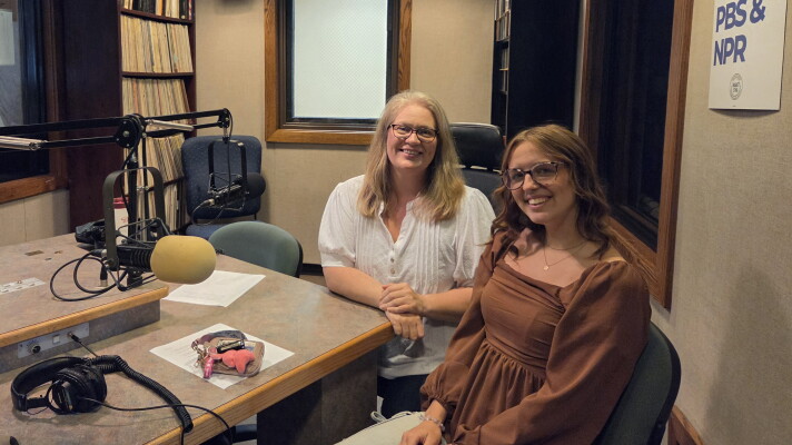 Proud Gen X-er Erin Bjerke (Left) poses for a picture with proud Gen Z-er Alana "Laney" Harsh after interviewing each other on generational differences on how they approached learning about the attack on the United States, September 11th, 2001.