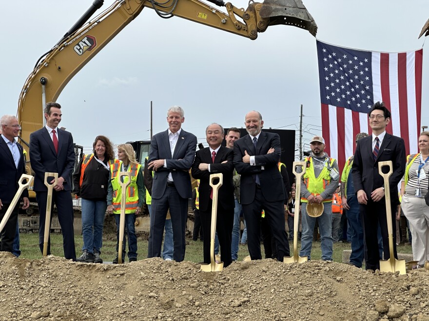 U.S. Secretary of Energy Chris Wright, SoftBank CEO Masayoshi Son and U.S. Secretary of Commerce Howard Lutnick.