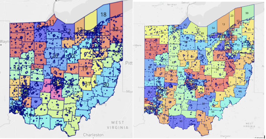 Ohio House and Senate maps passed by the Ohio Redistricting Commission on September 26, 2023