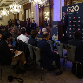 US trade representative Jamieson Greer addresses media at G20 meeting September 2, 2026.