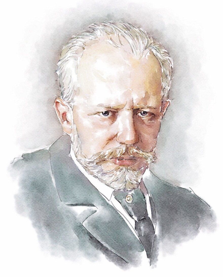 "Pyotr Tchaikovsky"
digital watercolor from a fragment of painting by Nikolai Kuznetsov (1893)