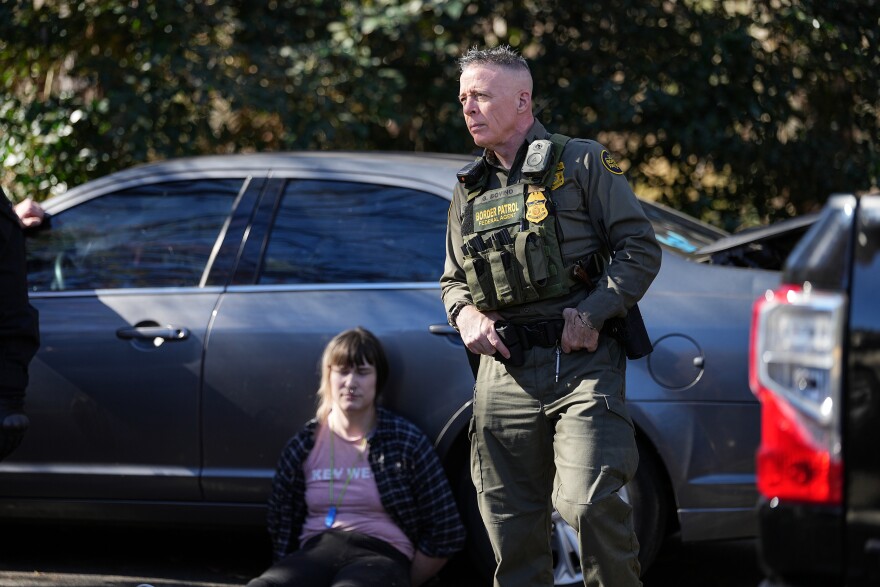 U.S. Border Patrol Commander looks on in Charlotte, N.C.