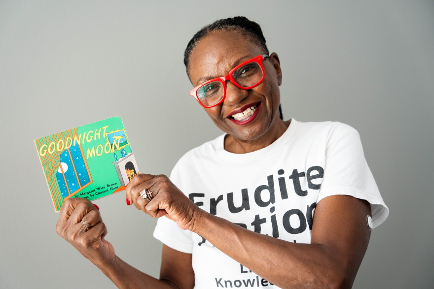 Linda Mitchell, founder and executive director of the Metro East Literacy Project, poses for a portrait on Wednesday at St. Louis Public Radio in the city's Grand Center neighborhood.