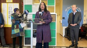Sarah Fox CEO of the Connecticut Coalition to End Homelessness spoke along with Congresswoman Rosa DeLauro and Governor Ned Lamont at Liberty Community Services in New Haven about state funding for the Continuum of Care December 15th 2025. It's a program that funds housing for recently homeless.