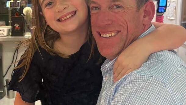 Dom Belza and his daughter Rylee Rose are pictured in a photo shared on the California State Assembly candidate's Facebook page.