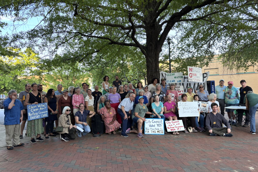 About 50 Valley residents showed up before Waynesboro City Council's meeting Monday night to demonstrate against the Northrop Grumman operating permit that would allow it to emit nearly 25 tons of hazardous air pollutants annually.