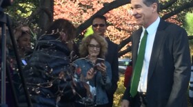 Gov. Roy Cooper greeted visitors attending a pre-Thanksgiving turkey pardoning event at the governor's mansion on Thursday, the same day a legislative inquiry concluded he improperly interfered with the state permitting process for the Atlantic Coast Pipeline project.