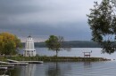 The Walker City Park lighthouse on Walker Bay under an overcast sky on Sept. 30, 2023.