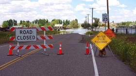 Portions of Gomer Road near Richland, Wash. are closed due to water over the roadway.