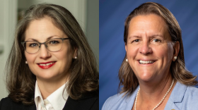 Indiana House District 43 candidates from left to right: Republican Amy Lore and incumbent Democrat Tonya Pfaff.