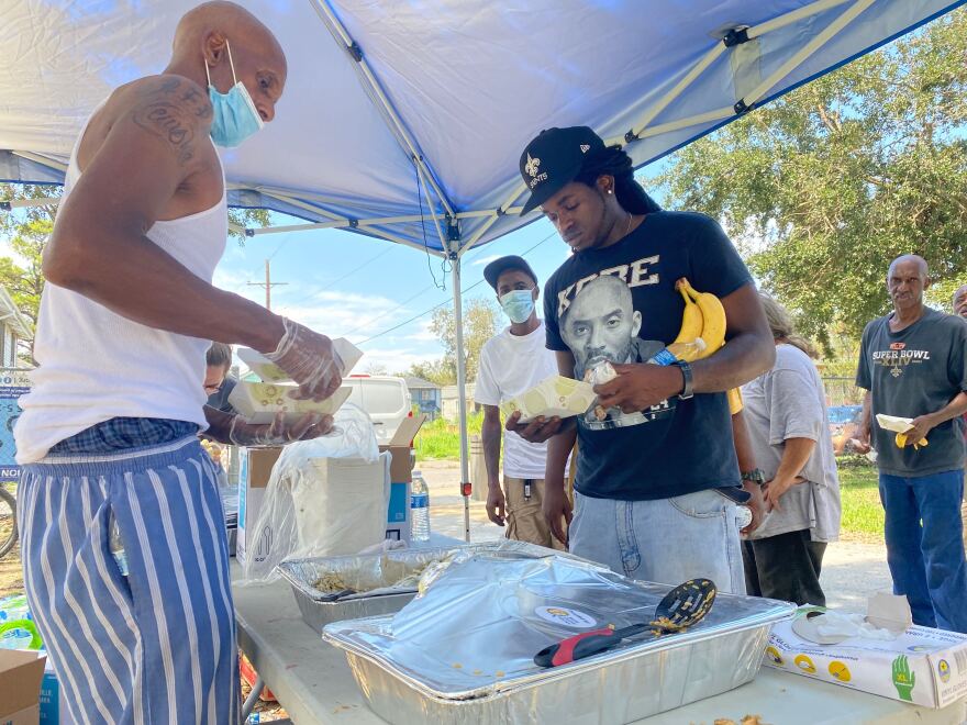 Food site at St. Roch Park, Sept. 1, 2021.