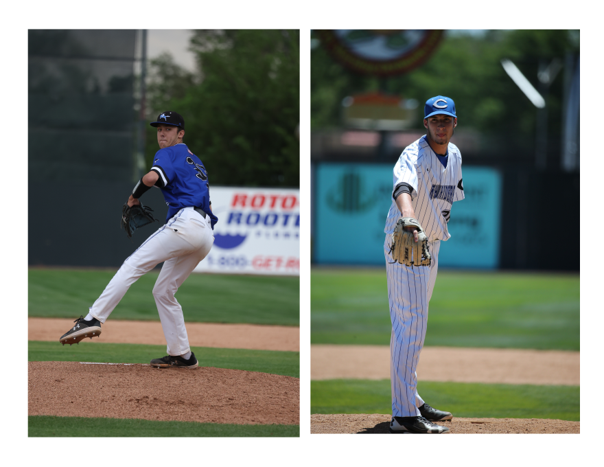 Jacob Misiorowski (left) and Aaron Ashby (right) pictured from their playing days as Crowder College Roughriders