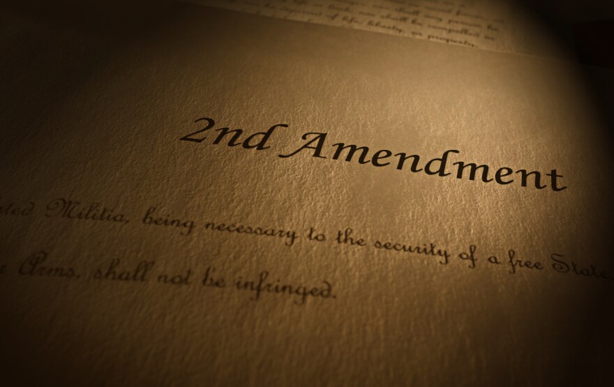 The Second Amendment of the U.S. Constitution is written in black, inky cursive on parchment. Missouri Republican lawmakers are trying again to prohibit local law enforcement from enforcing federal gun laws through a law previously ruled unconstitutional, frustrating police officers statewide.