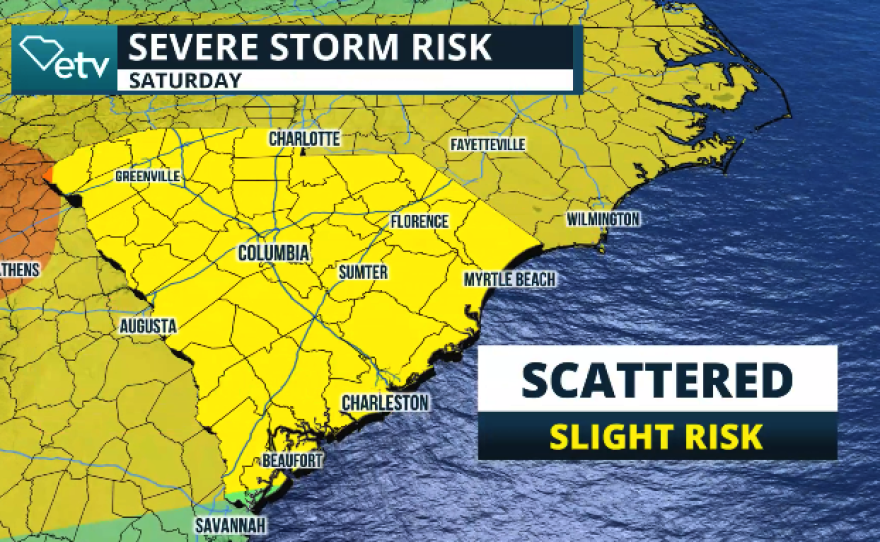 Severe storm risk. 
