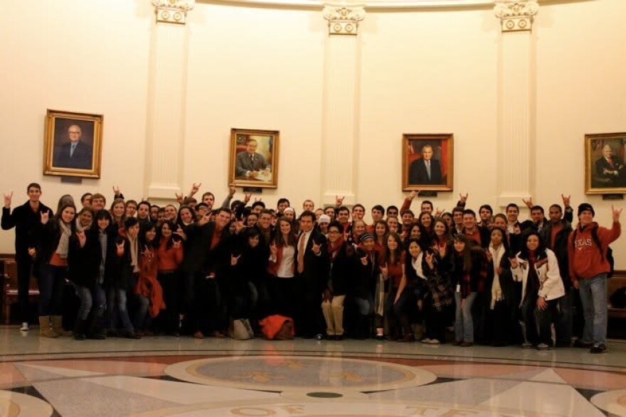 Talarico, Butler and many other students at the Texas Capitol for an Invest in Texas lobbying day.