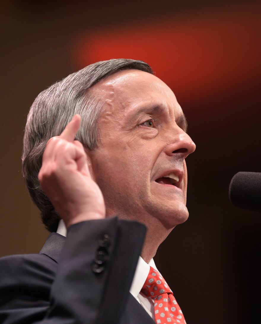 Pastor Robert Jeffress, seen here in July 2017, delivered the invocation at a ceremony marking the opening of the U.S. Embassy in Jerusalem. Jeffress is pastor of the First Baptist Church in Dallas.