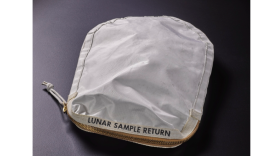 Lunar sample return bag used by Neil Armstron on Apollo 11 mission to collect moon rocks. Photo: Southeby's
