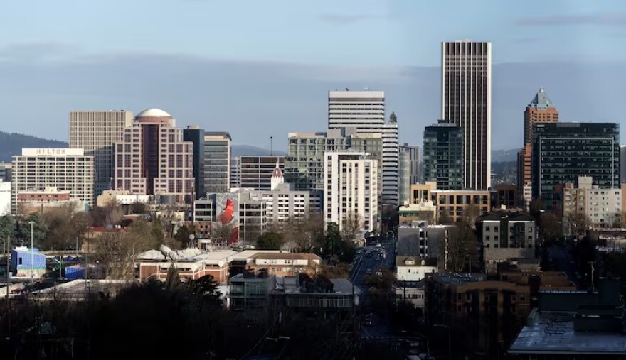 The skyline of downtown Portland 