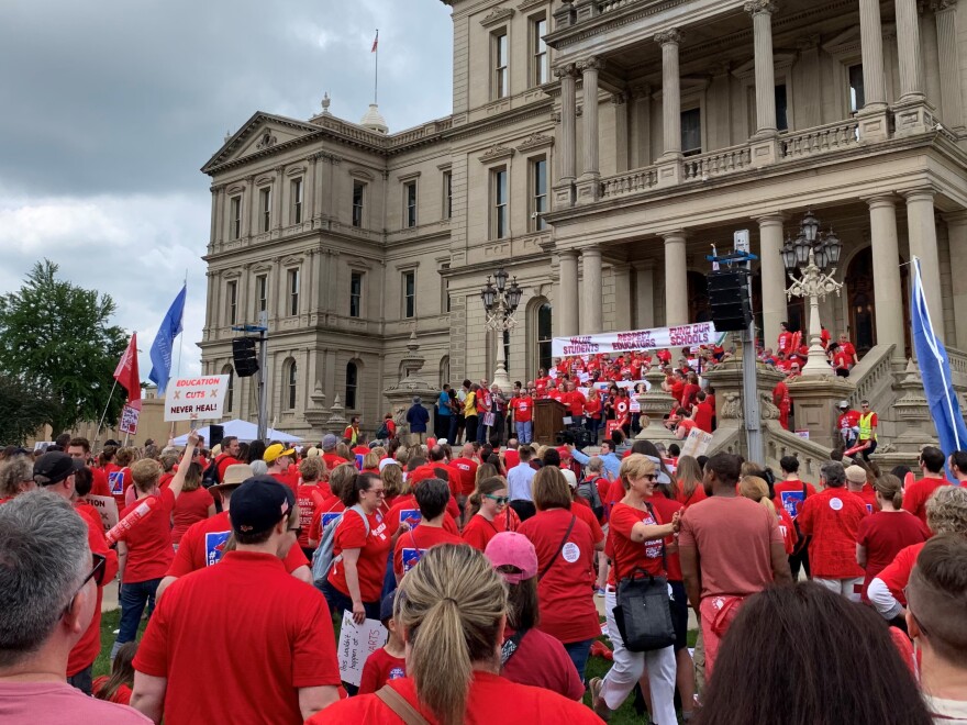 Over one thousand protesters gathered on the Capitol lawn Tuesday.