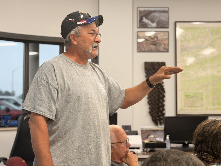 Packer Township resident Paul Gray speaks during the July 28, 2026 Hazleton City Authority meeting.