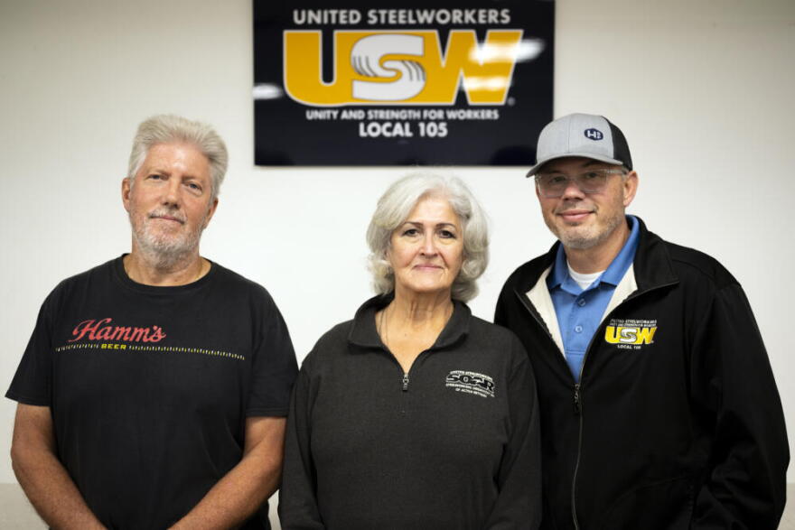 Members of the United Steelworkers Union Local 105. (Chris Bentley/Here & Now)
