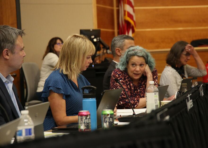 Bend city officials discuss proposed code changes to encourage more homeless shelters at a May 5, 2022 meeting.