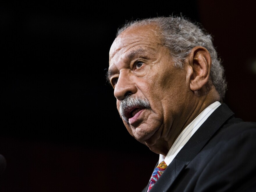 Former Congressman John Conyers, a Democrat who represented the Detroit area for more than 50 years and co-founded the Congressional Black Caucus, died Sunday. Conyers is seen here in 2014.