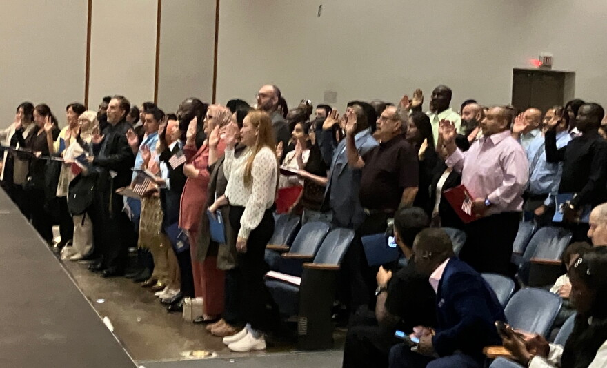 Seventy-one immigrants from 28 countries were sworn in as new U.S. citizens on Sept. 15, 2026 at Centennial Hall, Rock Island.