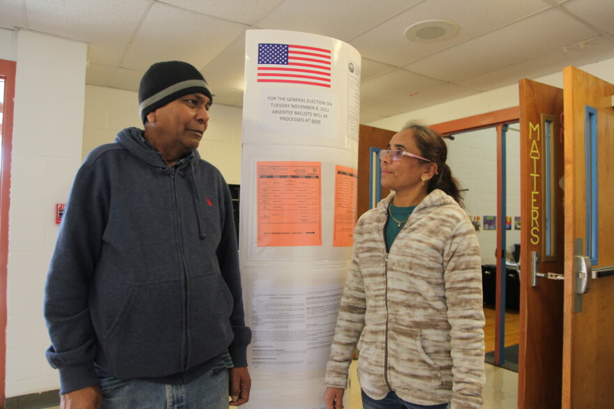 Anisha Khalifa, R, and her father