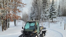 Groomer out on the trails at WinMan on Tuesday.