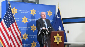York County Sheriff Kevin Tolson speaks at a news conference Thursday.