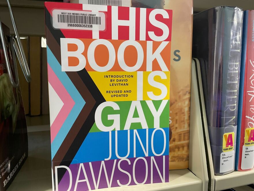 An image of This Book is Gay at a public library. The Bondurant Community Library canceled a middle school-aged book club discussion of the book this week.