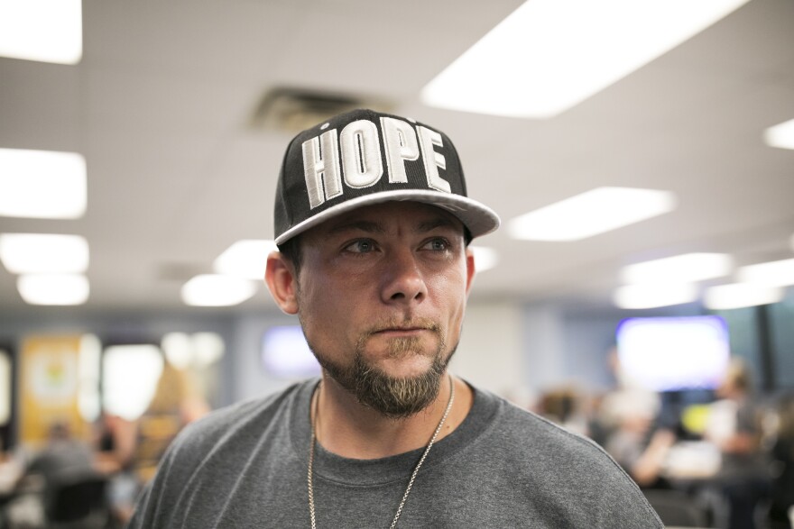 An attendee at a meeting of the Dayton support group Families of Addicts