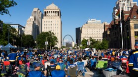 St. Louis Blues fans flocked to a watch party along Market Street downtown on Sunday for a Game 6 watch party. June 9, 2019