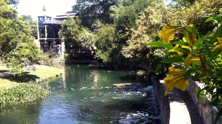 An area in San Antonio's Brackenridge Park where treated wastewater is pumped into the San Antonio River, one of many measures the city has taken to combat drought.