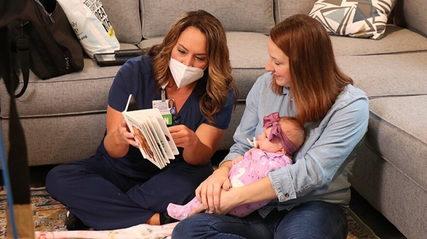 NFP nurse Debbie (left) and mom Ansley, 27 from Spartanburg, S.C. (right), enrolled in Nurse-Family Partnership with Ansley’s daughter, Annabelle last year. Ansley told NBC’s Today Show that "I know one hundred percent that this program saved my life," while she dealt with a post-partum health threat.