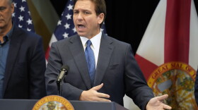Florida Gov. Ron DeSantis speaks at a news conference at the Reedy Creek Administration Building, Monday, April 17, 2023, in Lake Buena Vista, Fla.