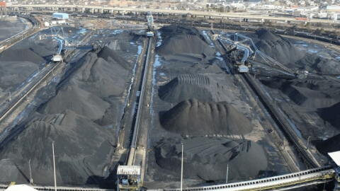 Coal piles at DTA's terminal in Newport News.