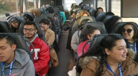 SAISD juniors aboard a tour bus in Washington, D.C. to see the sights March 11 before visiting colleges in the area.