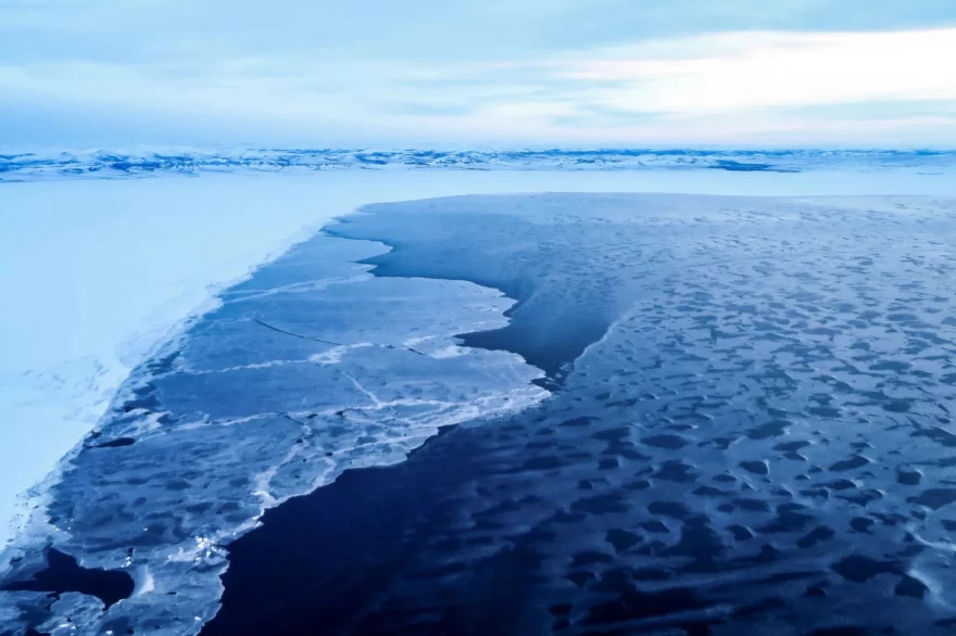 Wintertime shore ice near the village of Shaktoolik.