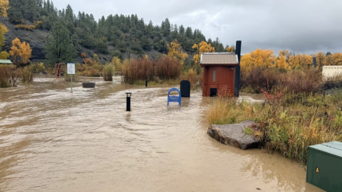 Flooding seen in Pagosa Springs in southwestern Colorado.