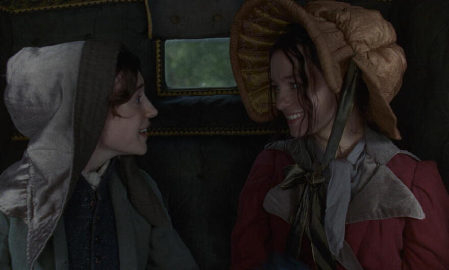 Daisy Edgar-Jones stars as Elinor Dashwood and Esmé Creed-Miles as Marianne Dashwood in "Sense and Sensibility." (Courtesy of Focus Features)