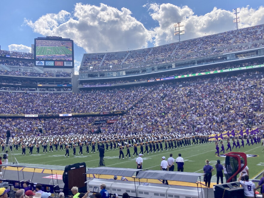 LSU’s Golden Band from Tigerland performs during halftime in game against Ole Miss, October 22, 2022