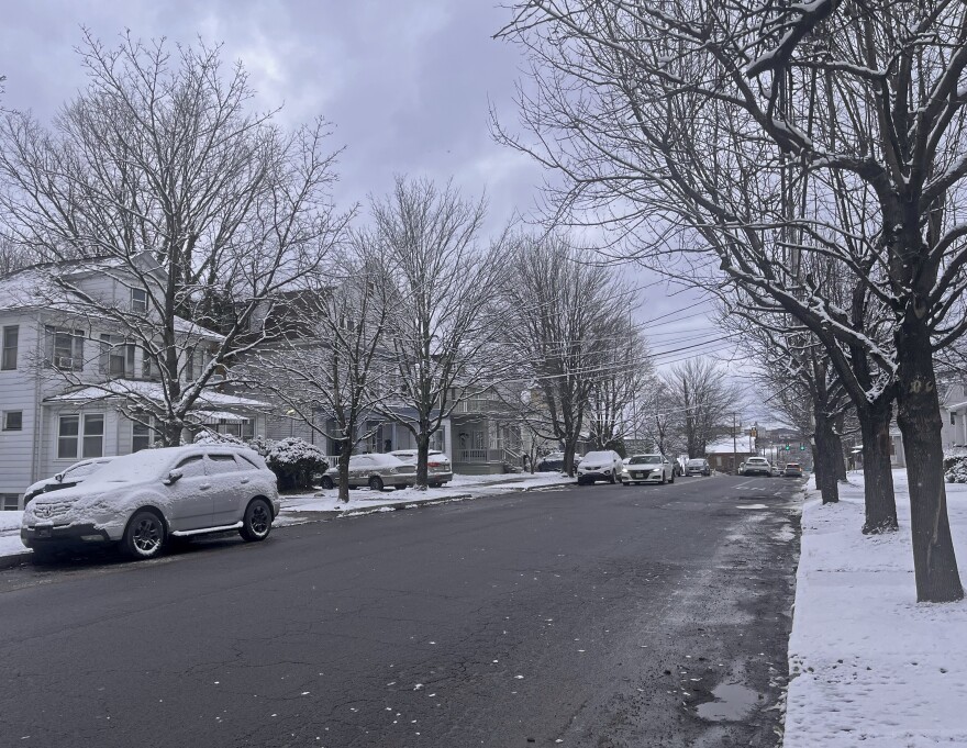 The Feb. 22-23 snowstorm appeared to fall short of predictions in many areas of Northeast Pennsylvania, as here on South Main Street in Wilkes-Barre, Monday morning.