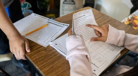 Sixth graders read a passage and give constructive feedback to their partners during Nancy Barajas' class at Fairview Elementary School on Wednesday, May 6, 2026, in Modesto, Calif.