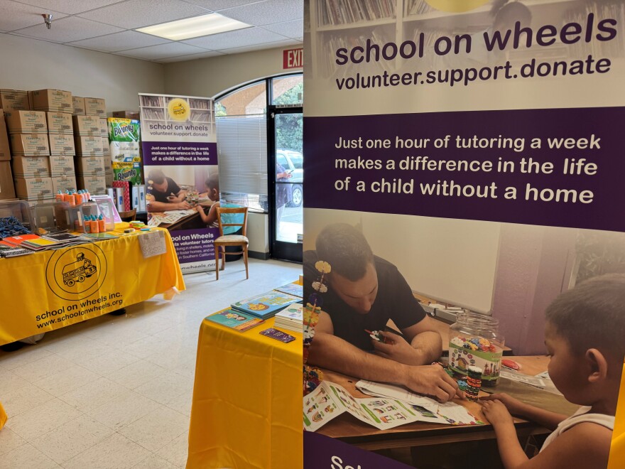Non-profit School on Wheels provided school supplies for underserved families in Ventura on Tuesday