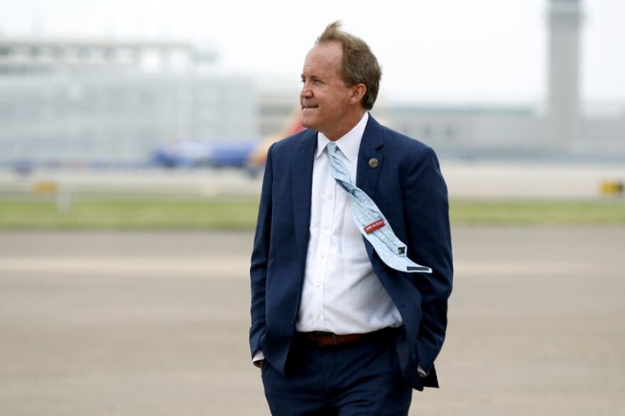 Texas Attorney General Ken Paxton at Love Field in Dallas.