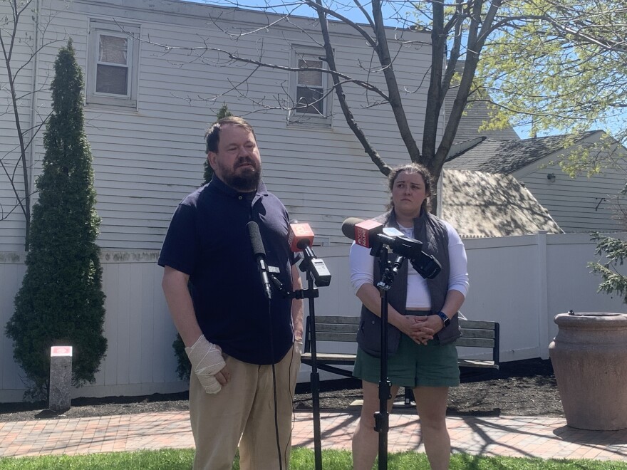 Sean Halsey, 51, said his 25-year-old daughter, Paige, is now in stable condition. His 29-year-old son, Justin, is now recovering at home. Halsey updated reporters on the conditions of his children outside Maine Medical Center, where they've been receiving treatment.